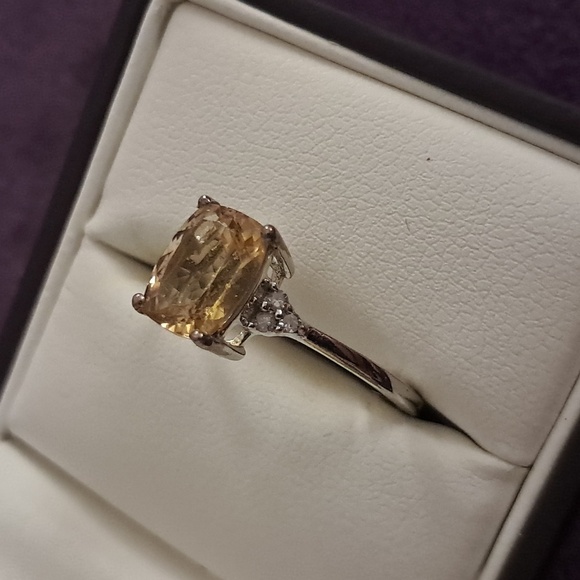 Natural Golden Apatite & Natural Diamond Ring. - Picture 2 of 6